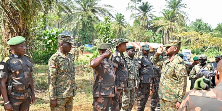 Gen Kainerugaba Visits Joint Operation Shujaa Forces in DRC